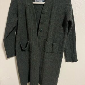 Peruvian Trading Company Dark Green Button-Up Cardigan